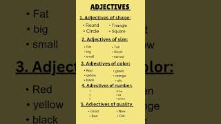 adjectives adjectivesinenglishgrammar adjectiveswithexamples [upl. by Tterej]