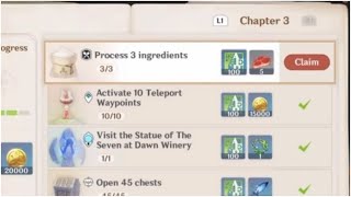 Process 3 ingredients Genshin impacthow to process ingredients in genshin impact [upl. by Phox]