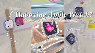 UNBOXING  Apple Watch Series Starlight  41mm [upl. by Yelahs]