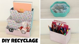 DIY RECYCLAGE  3 rangements pour le bureau [upl. by Adnaval]