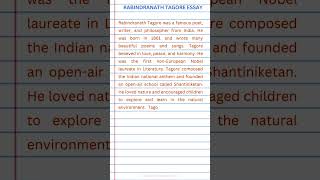 Rabindranath Tagore essay in english  Paragraph on rabindranath tagore [upl. by Intyrb]