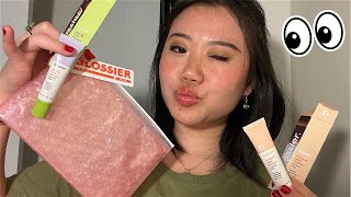 TRYING amp REVIEWING THE NEW GLOSSIER BALM DOTCOMS [upl. by Annam]