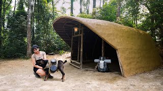 Wild Survival  Build A Dugout House With A Dirt Roof  Emergency Shelter In A Hurricane [upl. by Mahtal]