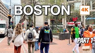 Walking in Boston downtown 4K  Boston tour 4K  Boston Massachusetts walking tour Travelusa78 [upl. by Pandich175]