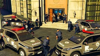 GTA V VIDA POLICIAL  ROTA BATE DE FRENTE COM ASSALTANTES DE BANCO EP 265 [upl. by Maryjane]