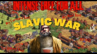 EPIC Slavs Only War  INSANE Comeback  ageofempires2 aoe2 aoe2definitiveedition aoe2de [upl. by Vasti352]