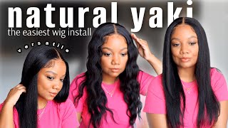 The Best Yaki Wig  Silk Press  VIRAL 55 HD Natural Yaki Wig Install  Nadula Hair [upl. by Eicyal]