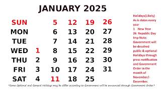 January Calendar 2025 [upl. by Caine]