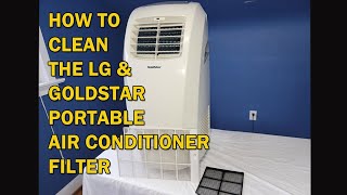 How to clean the LG amp GOLDSTAR portable air conditioner filter [upl. by Sucitivel]