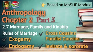 Anthropology Chapter 2  Part 5  Marriage Family and Kinship Rules of Marriage Exogamy [upl. by Aitnas623]