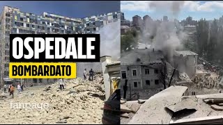 Ucraina ospedale bombardato a Kiev “Trasferiti 670 bambini malati siamo senza corrente elettrica” [upl. by Babbette]