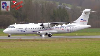 Lübeck Air ATR 72500 TakeOff at Bern  Christmas Livery [upl. by Trebo257]