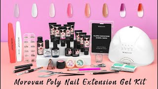 Poly gel tutorial for beginner \ How to use poly gel to do your own nail art \ Morovan poly gel kit [upl. by Hsreh]