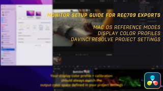 How to setup your monitor properly for Rec709 output in DaVinci Resolve using display color profiles [upl. by Yeldua278]