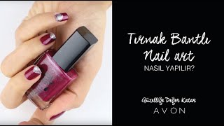 Tırnak Bantlı Nail Art Nasıl Yapılır [upl. by Lesser]