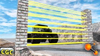 Laser wall divides cars into parts Fake LaserBeamNG Drive part 4 [upl. by Euqinu]