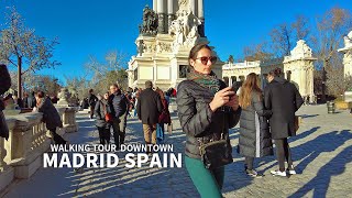 4K MADRID SPAIN  Winter Walk Parque de El RetiroEl Retiro Park Travel Walking Tour [upl. by Cherianne]