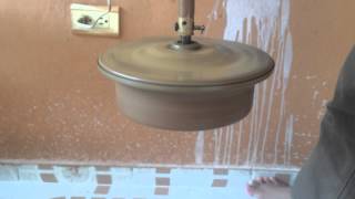 Universal industrial ceiling fan running daytime [upl. by Jerrol]