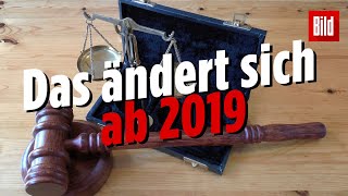 Neue Gesetze Das ändert sich 2019 [upl. by Ingham]