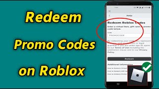 How to Redeem Promo Codes on Roblox Mobile AndroidiOS  Redeem Roblox Promo Codes [upl. by Idolla793]