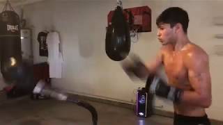 Ryan Garcia 19 year old unbeaten prospect with insane reflexes Spring punch bag [upl. by Aeslek869]