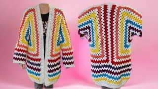 How To Crochet A Hexagon Cardigan FREE Pattern [upl. by Kylynn]