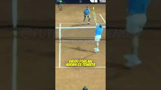 El uruguayo Diego Forlan debuto en un partido de TENIS PROFESIONAL [upl. by Beebe215]