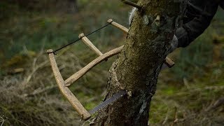 Making a frame saw  buck saw for bushcraft [upl. by Zaraf925]