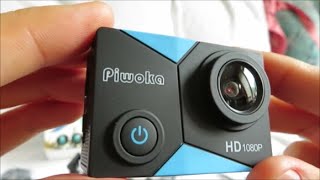 Piwoka Action Camera  Unboxing and Video Test Cheap Action Camera [upl. by Ecirtel]