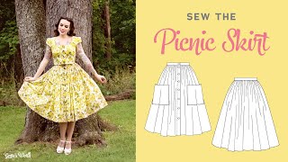 Gerties Easy Picnic Skirt Sewing Tutorial for Beginners Vintage Inspired Charm Skirt [upl. by Llohcin]