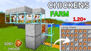 SIMPLE Automatic COOKED CHICKEN FARM in Minecraft 120 Tutorial [upl. by Richman55]