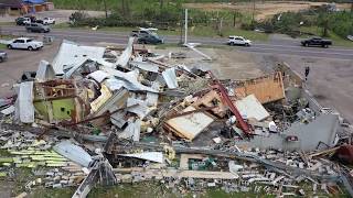 4 13 20 Soso MS Tornado from drone and damage [upl. by Decrem]