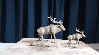 Making male elk with clayhow to make American elk with clay Natural Clay art [upl. by Nnyliram80]