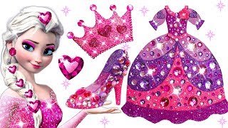 💎 How To Make Princess Elsa Play Doh Dress Shoes amp Crown DIY [upl. by Fraya]