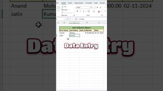 Data Entry Form using shortcut l Amazing tips in excel excel excelshorts ytshorts [upl. by Matejka]