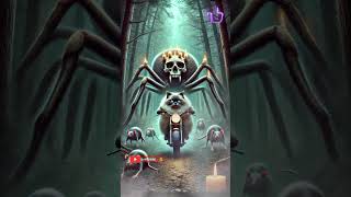 Cat on Motorbike vs SkullHeaded Spider Epic Encounter shorts [upl. by Ardnael845]