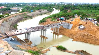 Best project Showing Landfilling team work Build Bridge Foundation by skiller operator Bulldozer [upl. by Oab577]