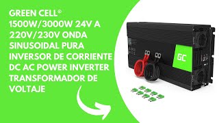 Green Cell® 1500W3000W 24V a 220V230V Onda sinusoidal Pura Inversor de Corriente DC AC Power [upl. by Nadabus]