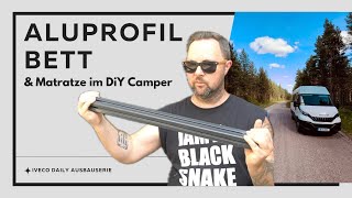 HOW TO leichtes Aluprofil Bett amp Matratze DIY Camper  diycamper camperausbau ivecodaily [upl. by Nnalyrehs]