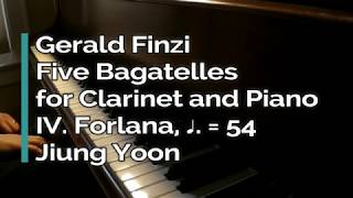 Piano Part  Finzi Five Bagatelles for Clarinet and Piano IV Forlana ♩54 [upl. by Monarski]