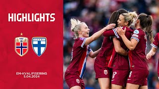 Womens Euro Qualifiers Highlights Norway  Finland [upl. by Ayal]