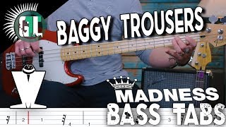 Madness  Baggy Trousers  Bass Cover With Tabs in the Video [upl. by Kamat18]