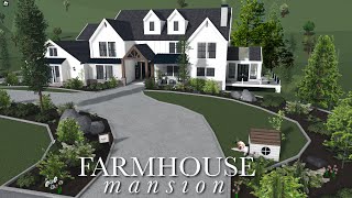 Giant Farmhouse Mansion Bloxburg House Speedbuild [upl. by Rondi]