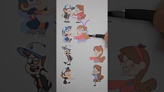 Gravity Falls Dipper and Acrylic line matching puzzle shorts viral art [upl. by Dnar]