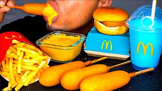 ASMR Eating Corn Dogs Cheese McDonalds Fries Jerry No Talking Mukbang Mouth Sounds [upl. by Nosreme]