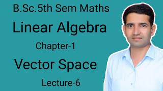 L6 Vector Space Example Linear algebra BSc5th Semester Vector Space field Maths Jitendra kumar [upl. by Gregrory]