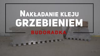 Nakładanie kleju grzebieniem w praktyce  BUDOTEŚCIK [upl. by Iatnwahs]