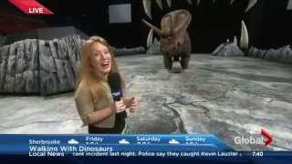 Weather with Dinosaurs  Global Montreal Morning News [upl. by Bertolde617]