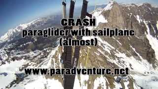 Crash Paraglider vs Sailplane almost April 2013  Switzerland [upl. by Yrot412]