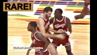 Rookie Michael Jordan Amazing Move on Calvin Natt Dont Try to Block Me 1984  RARE [upl. by Greenman264]